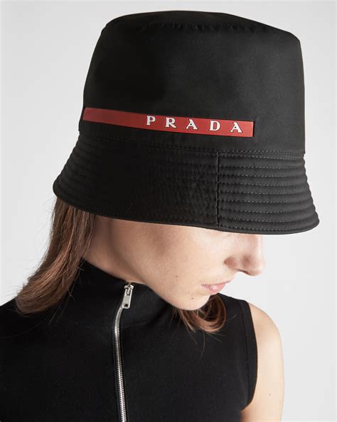 linea rossa prada bucket|Black Technical Fabric bucket hat .